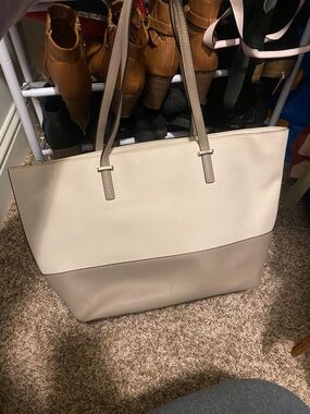 kate spade Two-Tone Cream and Taupe Tote